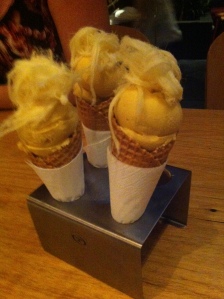 Tahini ice-cream cones